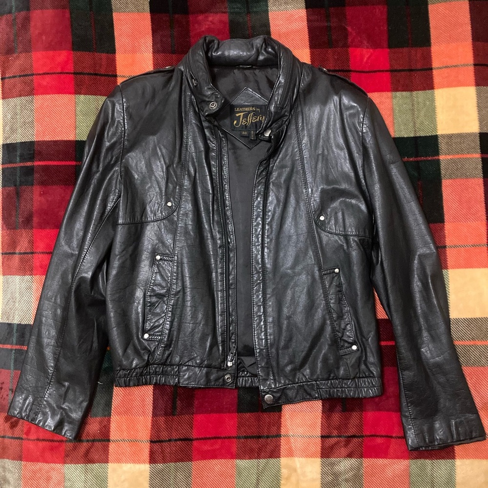 Leathers by Jeffery bomber style jacket. Men or Women.
